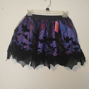 Spirit Halloween Girls Velvet Bat Metallic Skirt